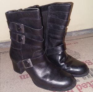 Harley Davidson Womens Leather Boots Shoes Medium Black Holly